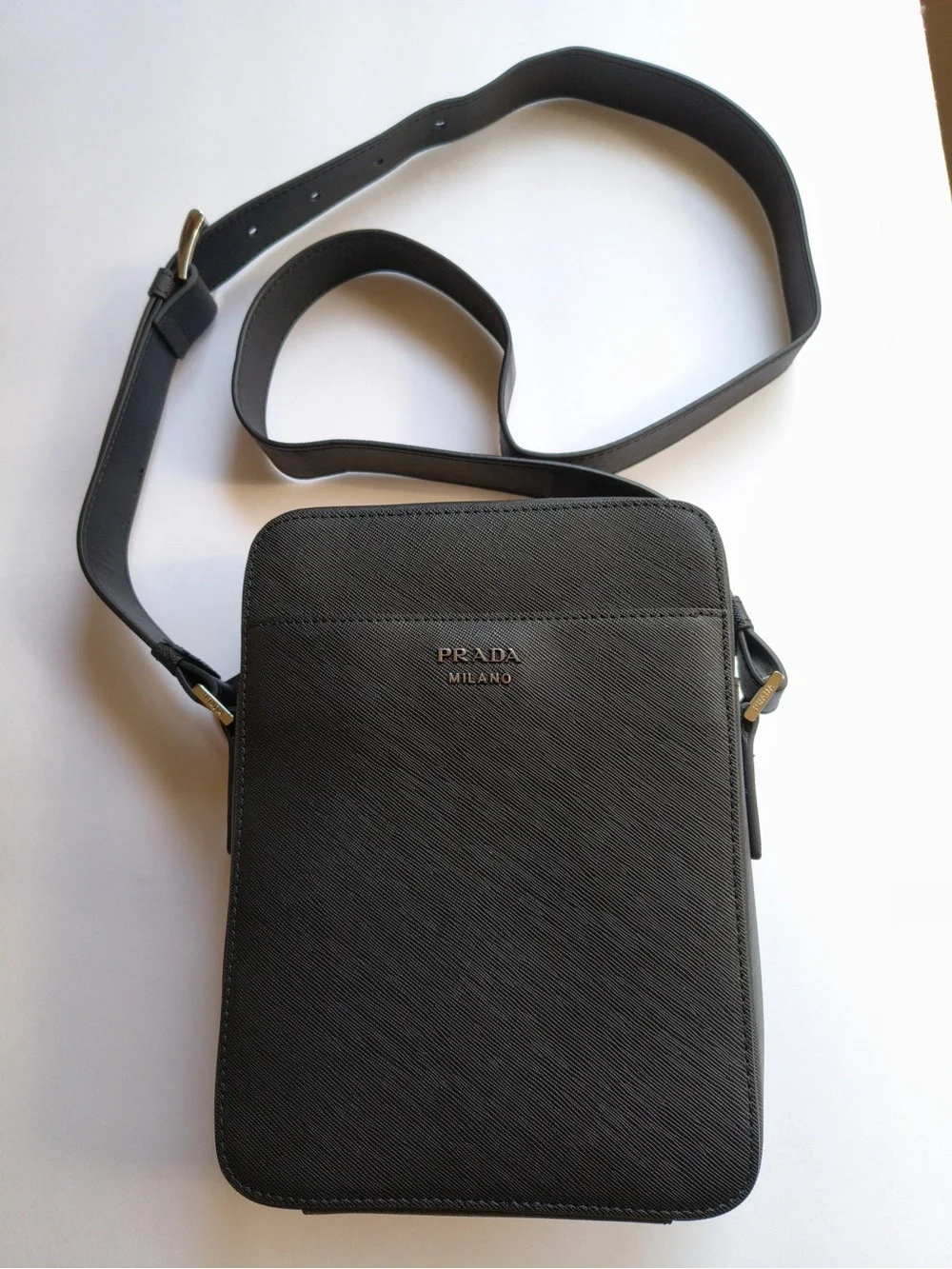 Prada Black Saffiano Leather Messenger Crossbody